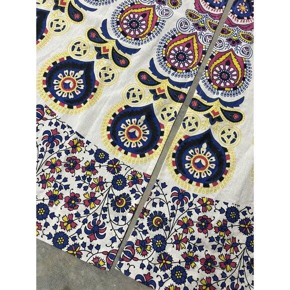 Curtain Panels Mandala Floral Pink Yellow Blue Large Colorful Boho Decor - Picture 5 of 11